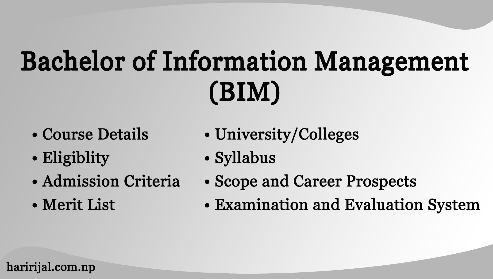 Bachelor of Information Management (BIM) course in Nepal